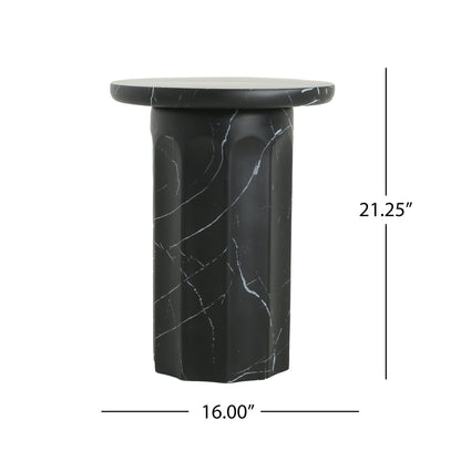 Outdoor Lightweight Concrete Marble Side Table