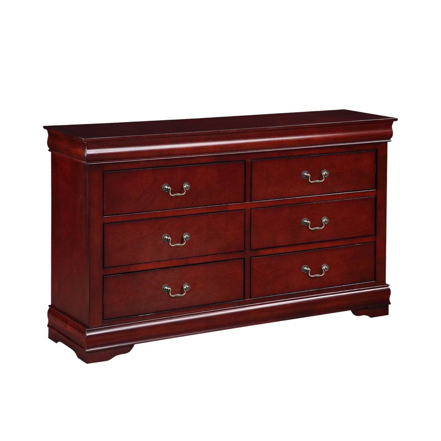 Louis Philippe dresser by Unique Piece Furniture in dark cherry with silver handles on Tampa Home & Garden Store