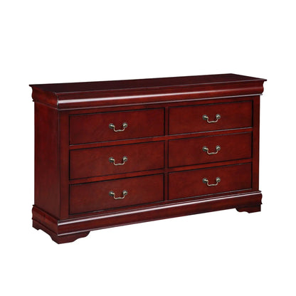 Louis Philippe dresser by Unique Piece Furniture in dark cherry with silver handles on Tampa Home & Garden Store
