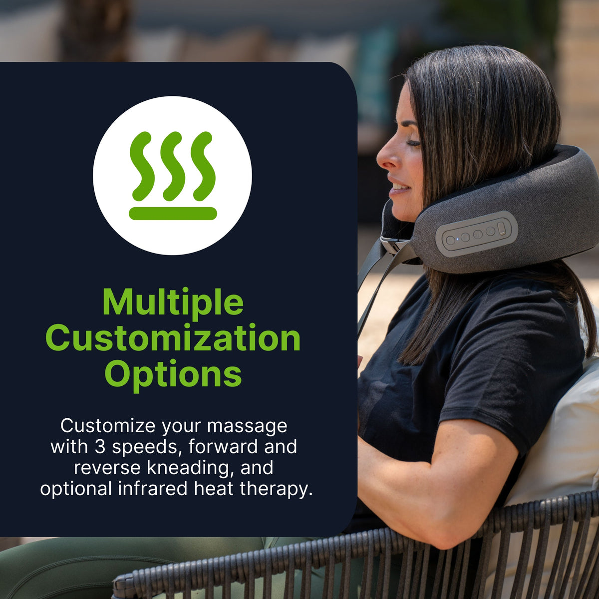 GhostBed Neck Massage Pillow gray fabric with built-in control panel HouseOfZazla on Tampa Home & Garden Store