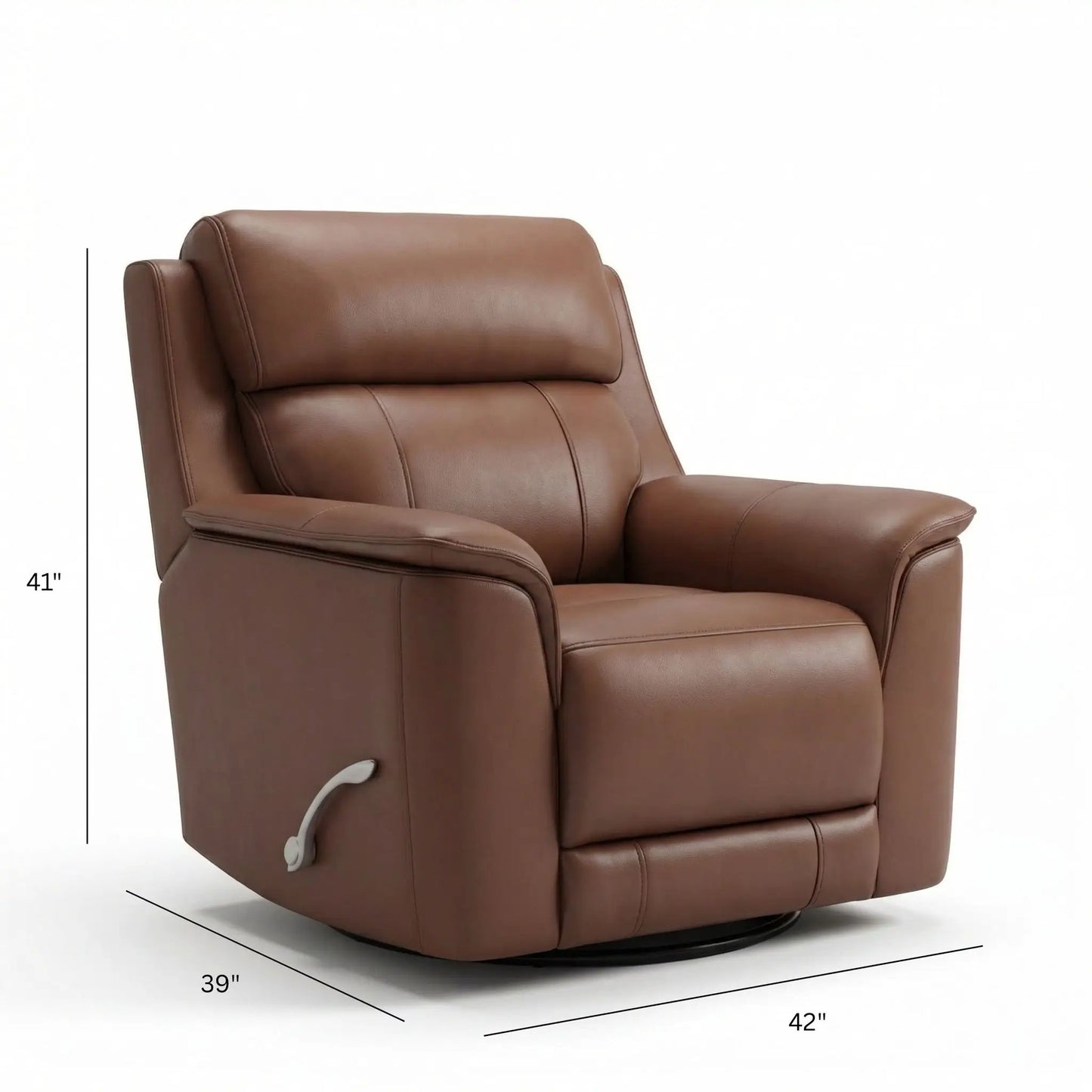 Oslo manual swivel glider recliner leather chair brown by Unique Piece Furniture on Tampa Home & Garden Store