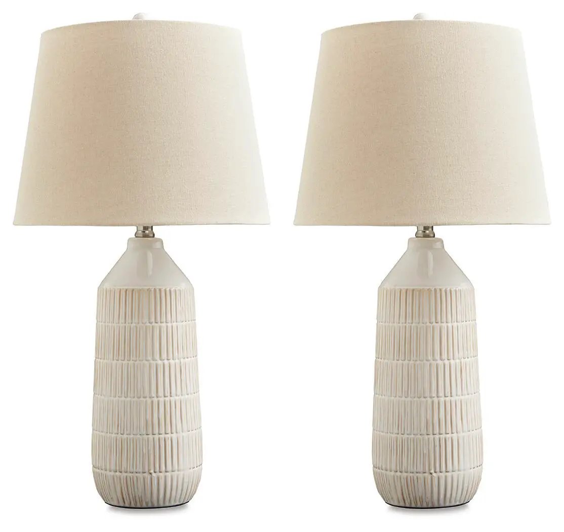 Willport Ceramic Table Lamp Set of 2 Off White