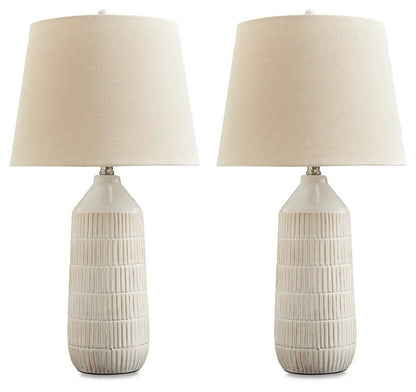 Willport Ceramic Table Lamp Set of 2 Off White
