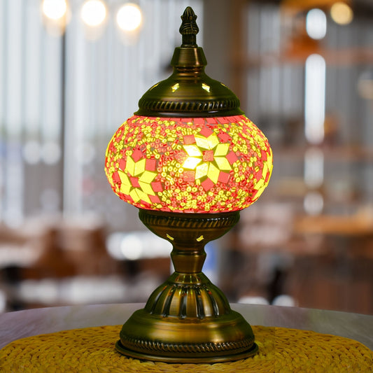 Handmade Turkish Mosaic Lamp – Dimmable Glass Pumpkin Night Light for Bedroom - Tampa Home & Garden Store