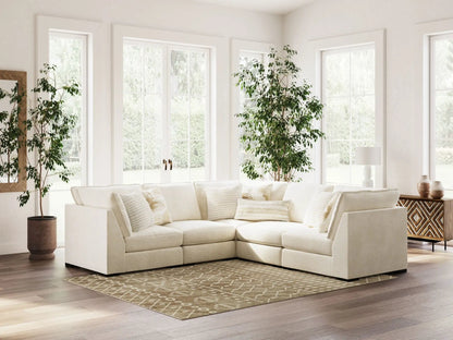 Donelson Creek Sectional by Unique Piece Furniture, cream sofa, L-shaped with plush cushions on Tampa Home & Garden Store
