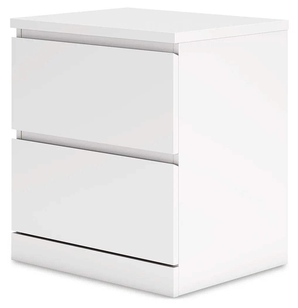 Onita Two Drawer Night Stand white finish, modern accent nightstand on Tampa Home & Garden Store