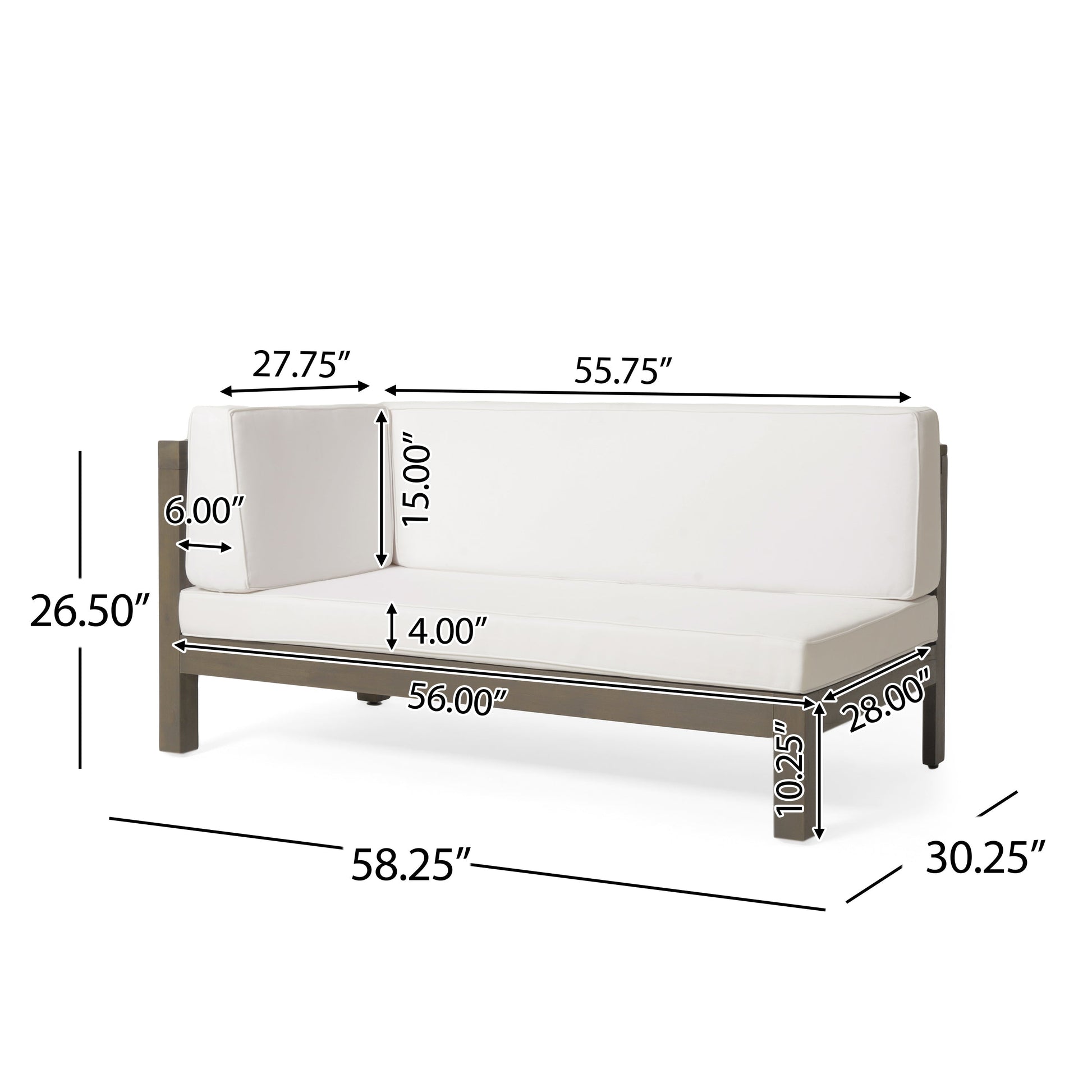 Brava X-Back 4-Piece White Outdoor Sofa Set with white cushions and metal frame on Tampa Home & Garden Store