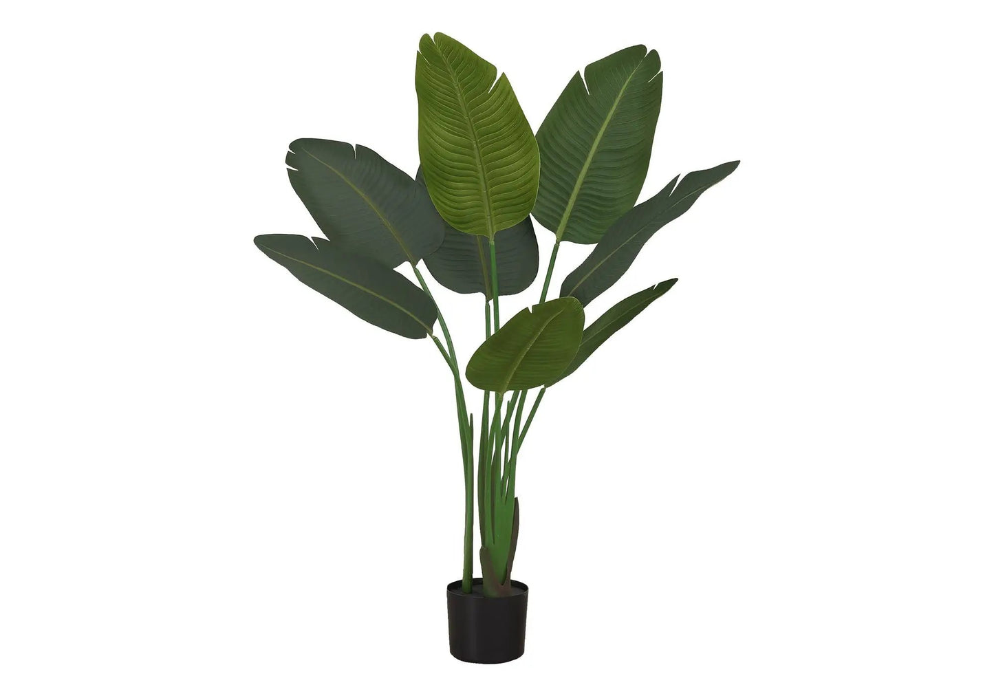 Bird of Paradise artificial plant tall 44in with green leaves in black pot on Tampa Home & Garden Store