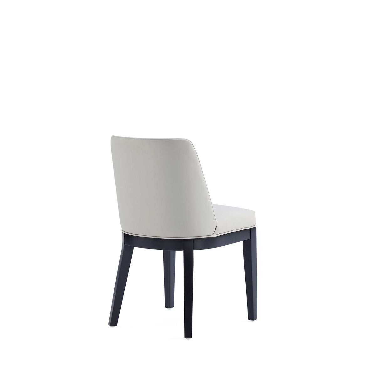 Upholstered dining chair with solid beech frame, light gray fabric, black legs HouseOfZazla on Tampa Home & Garden Store