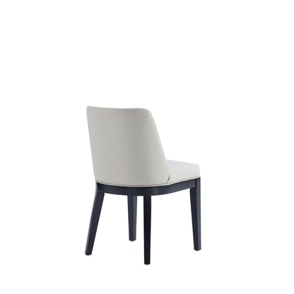 Upholstered dining chair with solid beech frame, light gray fabric, black legs HouseOfZazla on Tampa Home & Garden Store
