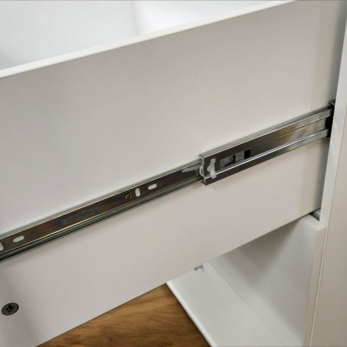 3 Drawer Modular Jumbo Chest white finish accent chest with metal drawer slides on Tampa Home & Garden Store