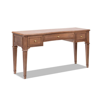 Executive desk in brown finish with 3 drawers and satin-gold hardware, HouseOfZazla on Tampa Home & Garden Store