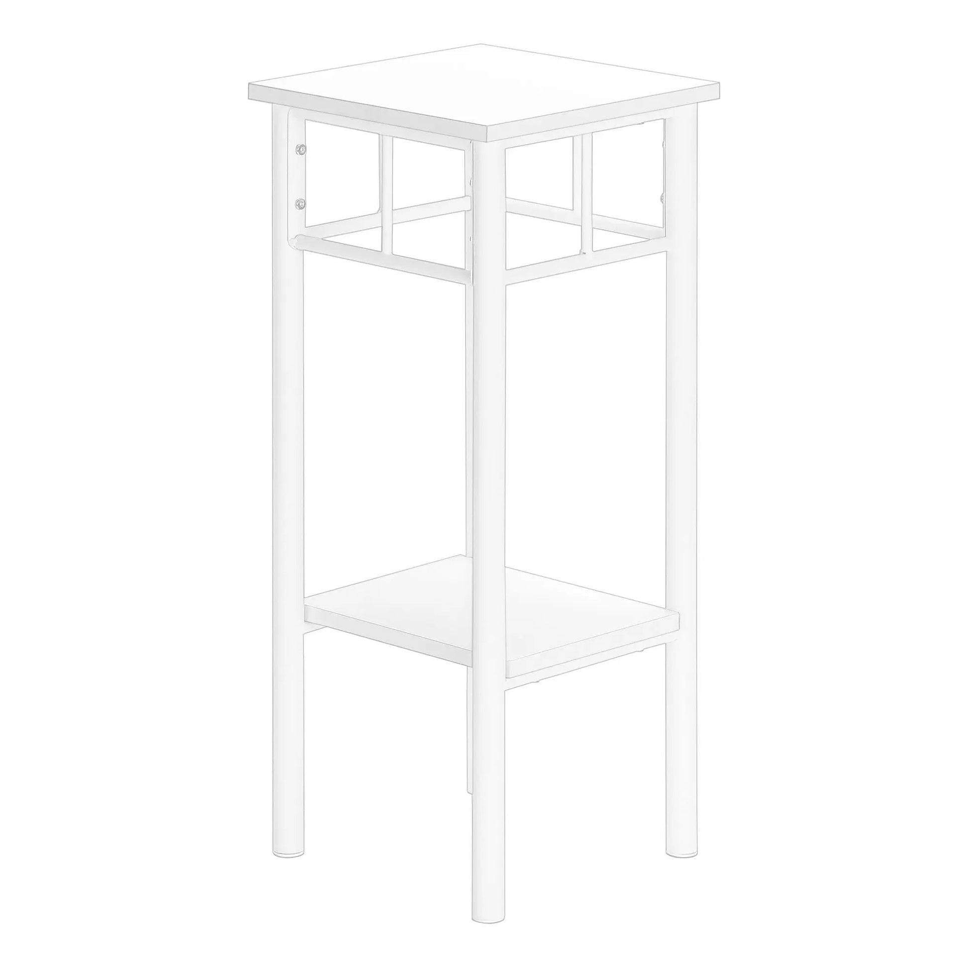 Accent Table square white wood with lower shelf Unique Piece Furniture modern contemporary design on Tampa Home & Garden Store