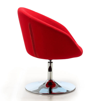Red upholstered swivel lounge chair by HouseOfZazla with adjustable height and chrome base on Tampa Home & Garden Store