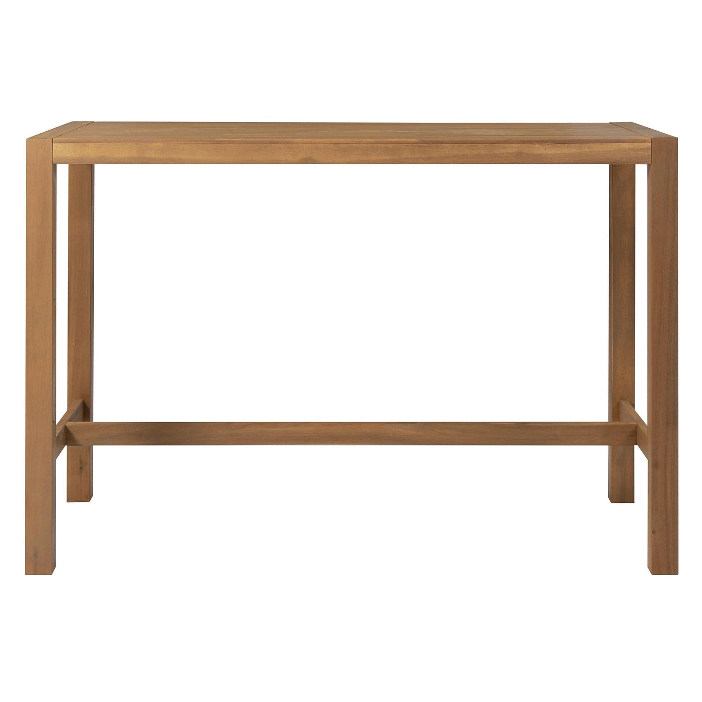 Patio bar table frame in warm brown wood with square legs for a 5-piece outdoor set on Tampa Home & Garden Store