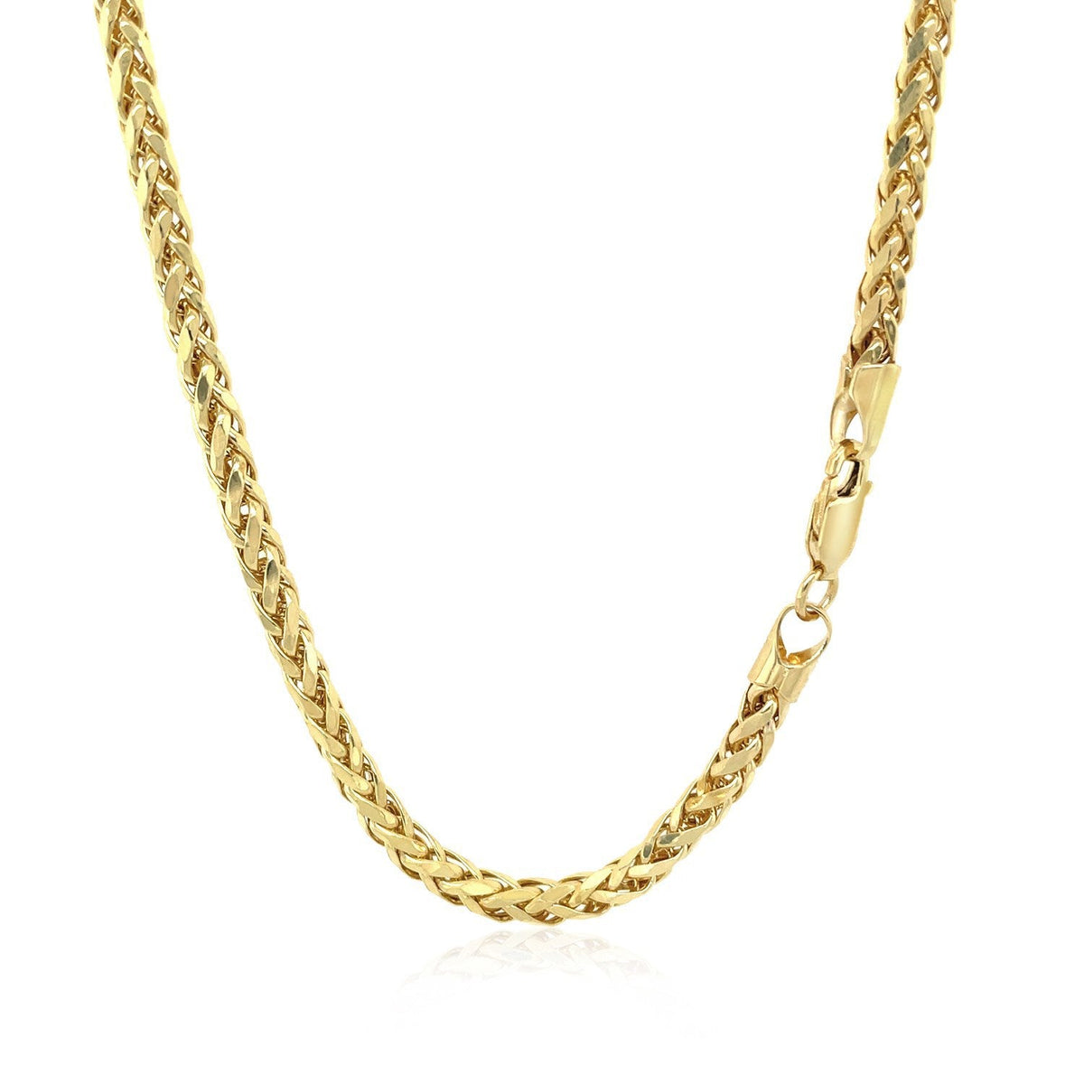 Franco chain necklace 3.15mm 14k yellow gold diamond-cut on Tampa Home & Garden Store