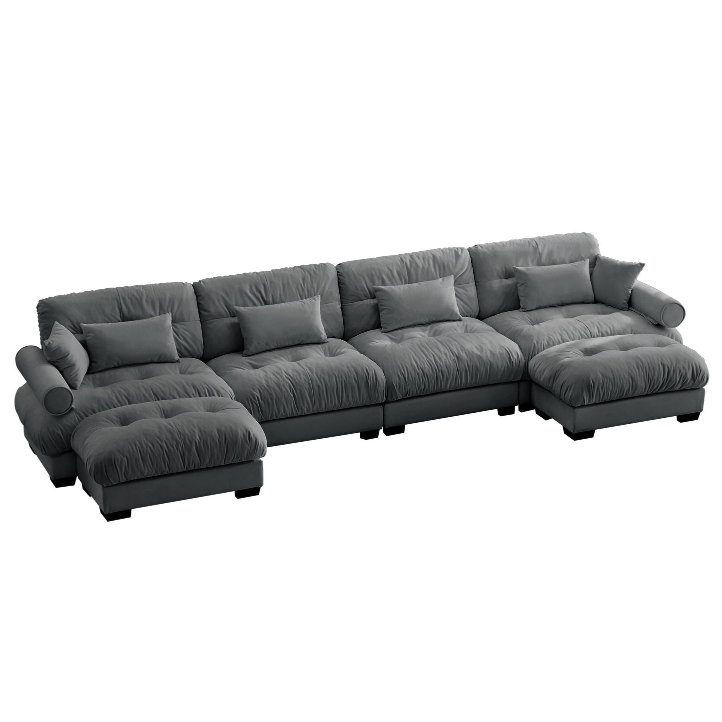 Oversized Modular Sofa with Movable Ottoman