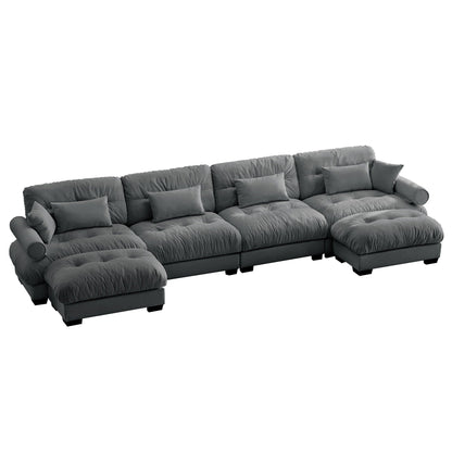 Super Comfort Oversized Modular Sectional Sofa with Movable Ottoman, HouseOfZazla 2-piece set on Tampa Home & Garden Store