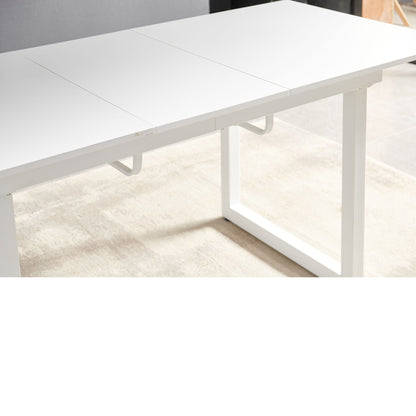 Modern Dining Table with Metal Legs and Firm Top