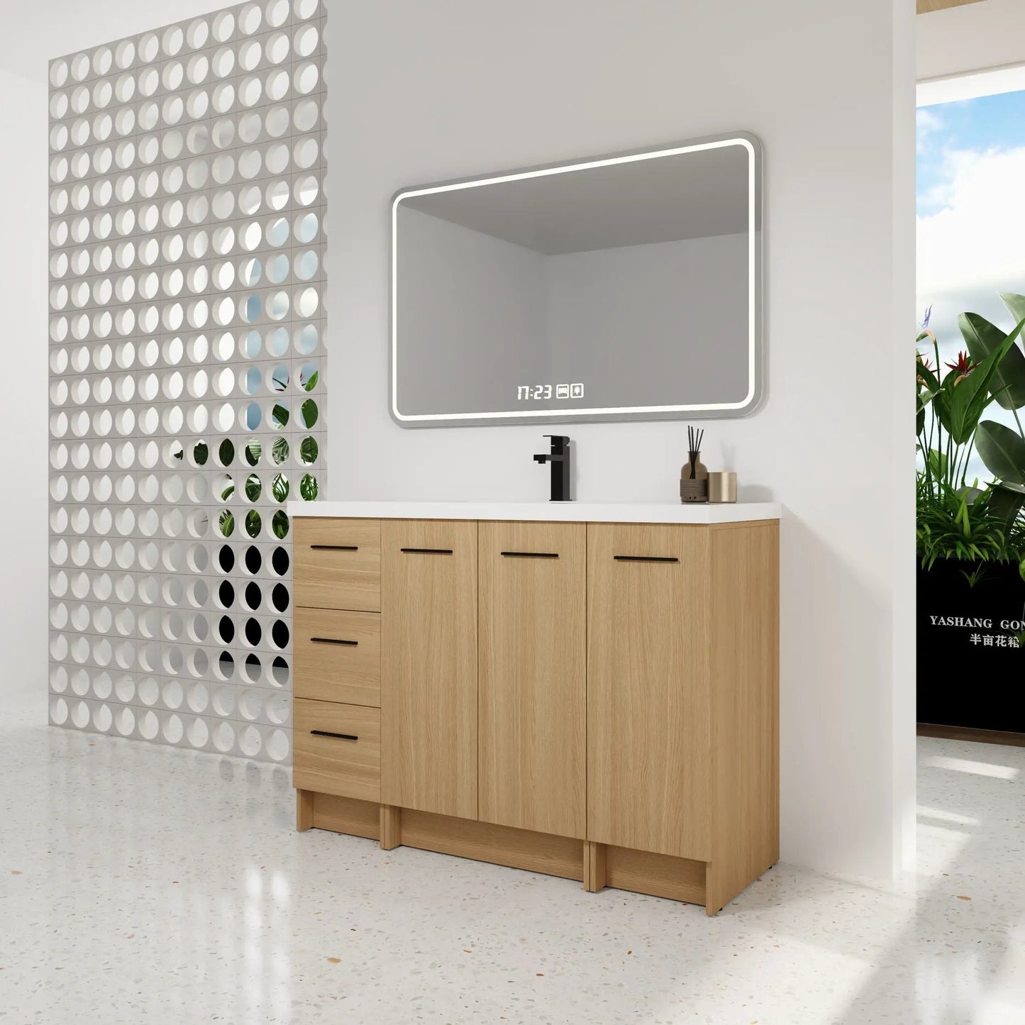 Floating Bathroom Vanity Sink and Modular Cabinet