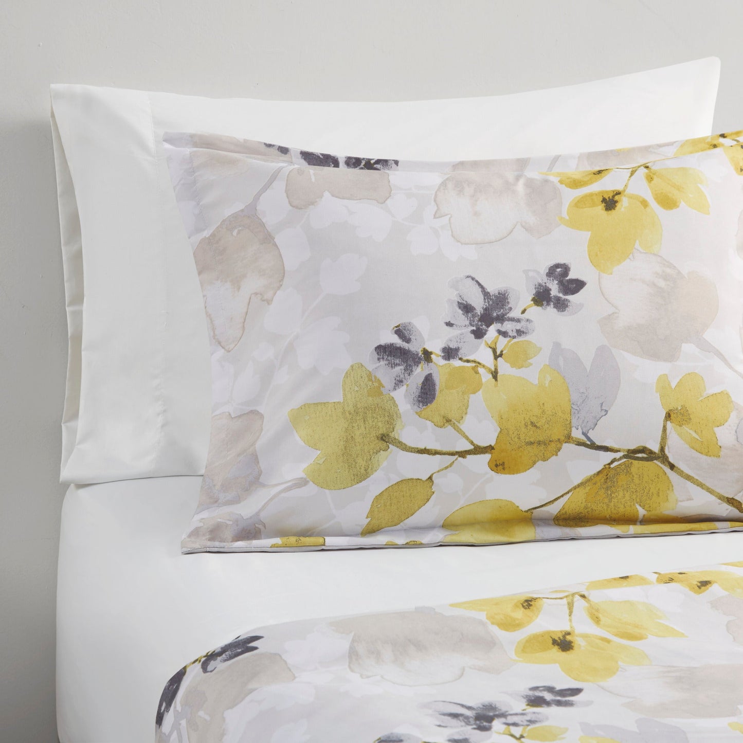 Yellow Botanical Comforter Set and Queen Sheets