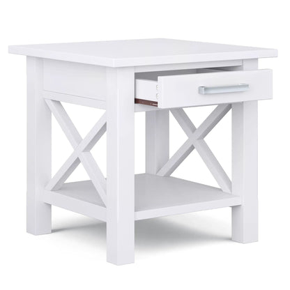 Kitchener Handcrafted Console Table in white with single drawer and X-style cross-brace legs on Tampa Home & Garden Store