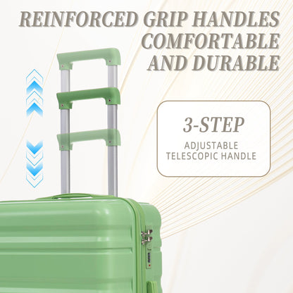 HIFINE Tourist 3-Piece green spinner luggage set with adjustable telescoping handle on Tampa Home & Garden Store
