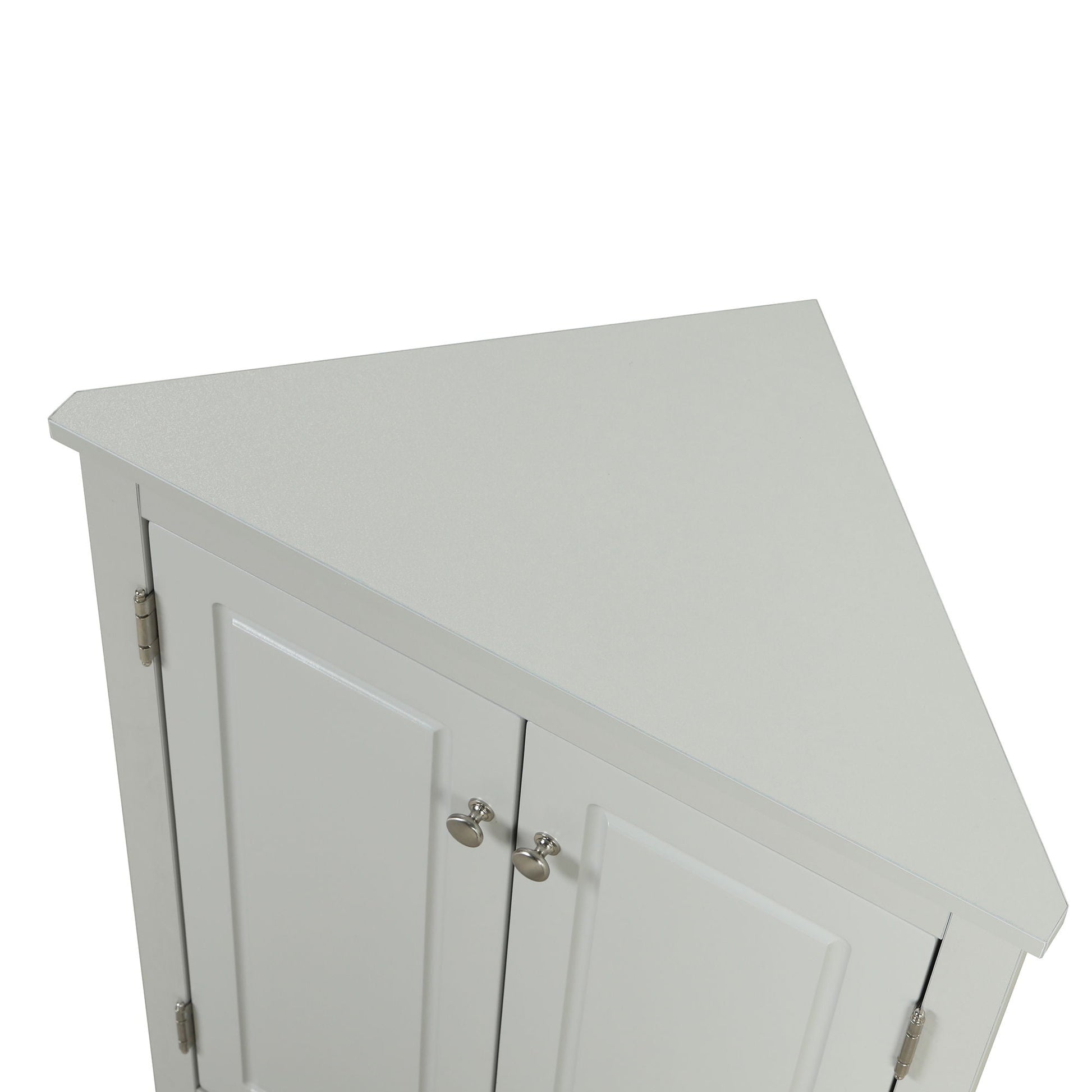 Triangle bathroom storage cabinet light gray freestanding linen cabinet with adjustable shelves on Tampa Home & Garden Store