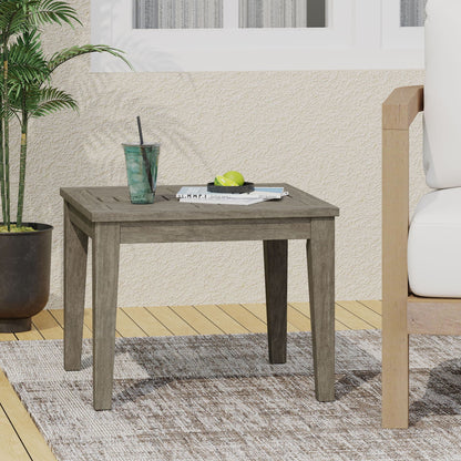 Dexterity Outdoor Square Side Table with Wood