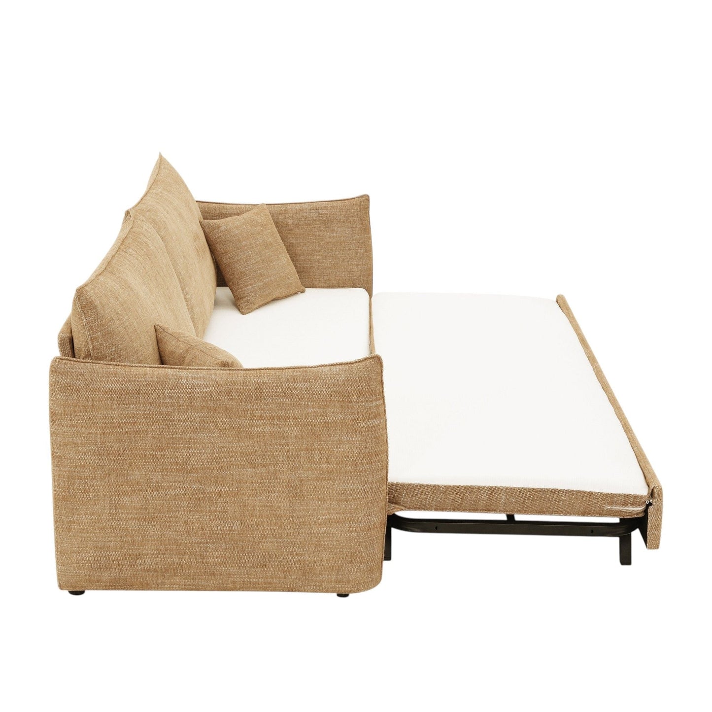 Cadie Mocha Sofa With Two Pillows and Sleeper