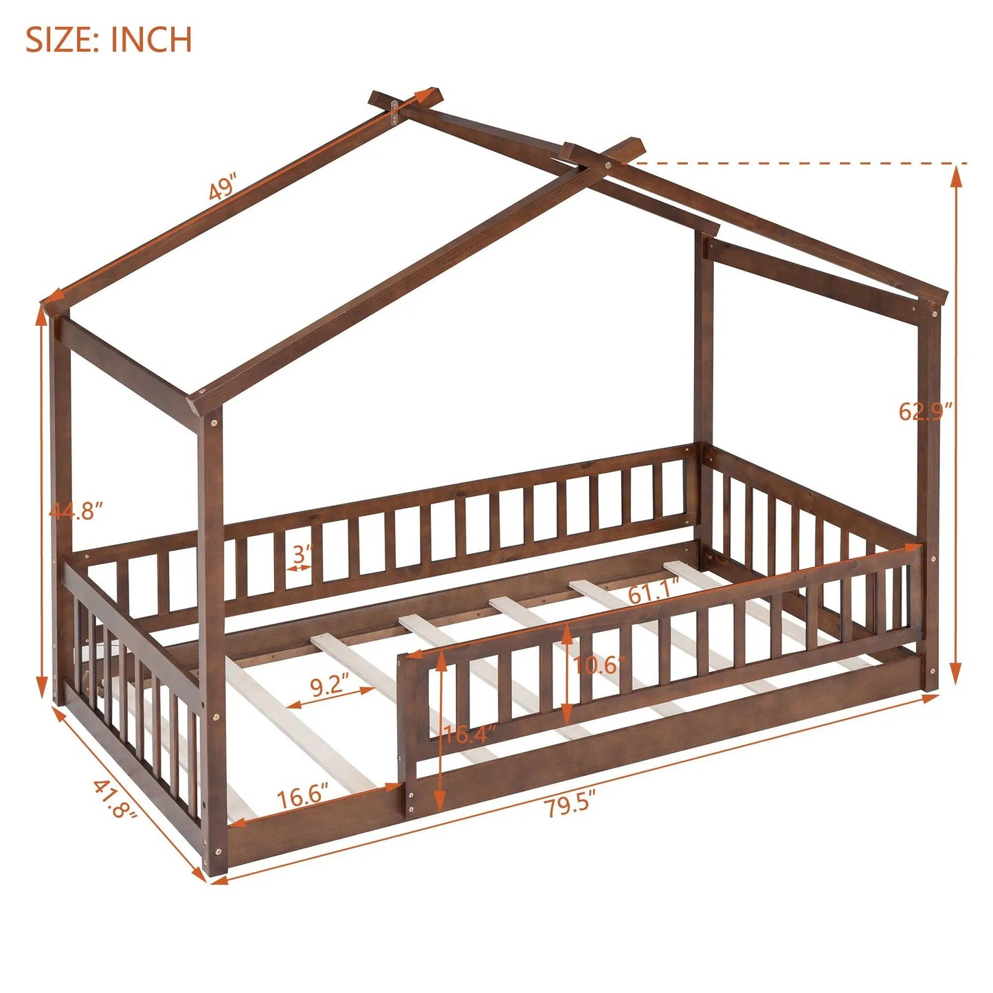 Bed House Bed Frame With Fence brown wood canopy bed by Unique Piece Furniture on Tampa Home & Garden Store