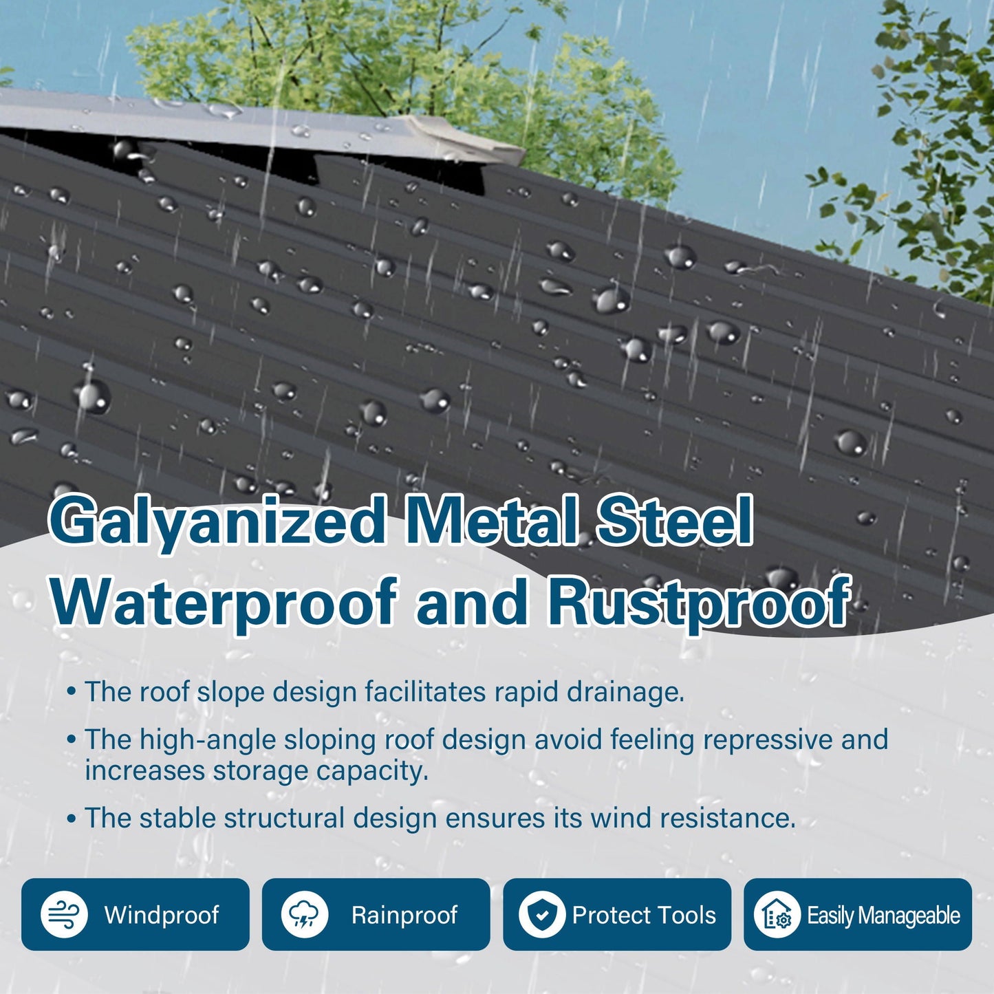 5 X 3 Ft Metal Shed with a Gray Pitched Roof
