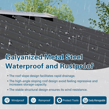 5 X 3 Ft Metal Shed with a Gray Pitched Roof