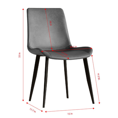Modern dining chairs 4-pack gray upholstered with black legs, HouseOfZazla ergonomic kitchen set on Tampa Home & Garden Store