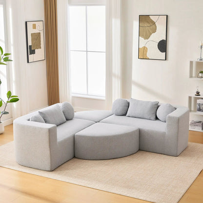 Boneless Couch Modular Sectional Sofa by Unique Piece Furniture with deep seating in gray fabric on Tampa Home & Garden Store