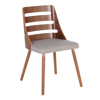 Mid Century Modern Kids' Dining Chair with cushioned gray seat in dark brown wood by HouseOfZazla on Tampa Home & Garden Store