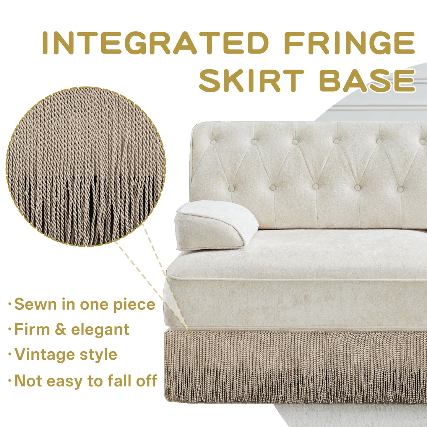 Soft And Plush Velvet Chesterfield Style Sofa