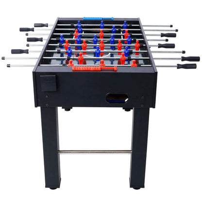 Foosball table Hurricane with chrome rods, red and blue players, black cabinet on Tampa Home & Garden Store