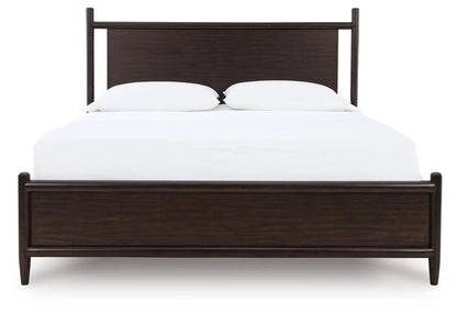 Dantenton Panel Bed in Merlot Finish Bedroom
