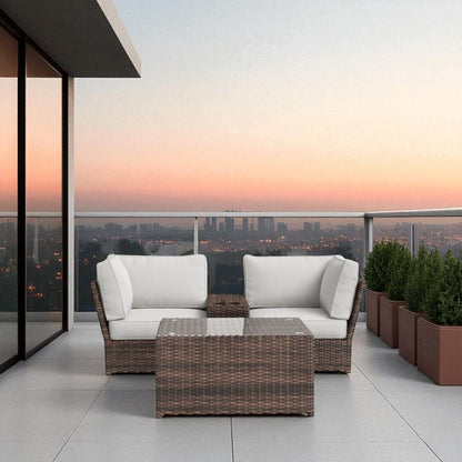 Comfortable Modern Patio Rattan Sectional Set With Cushions, 2-piece, HouseOfZazla on Tampa Home & Garden Store