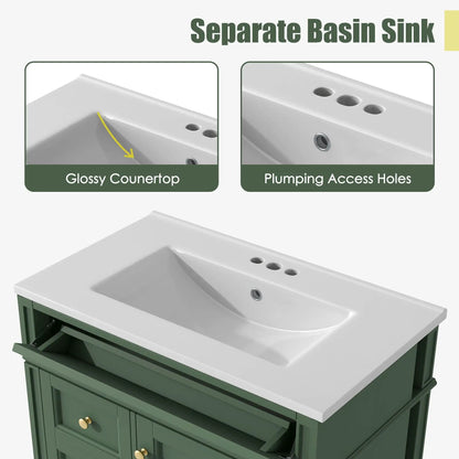 Bathroom Vanity With Top Sink and Storage Cabinet