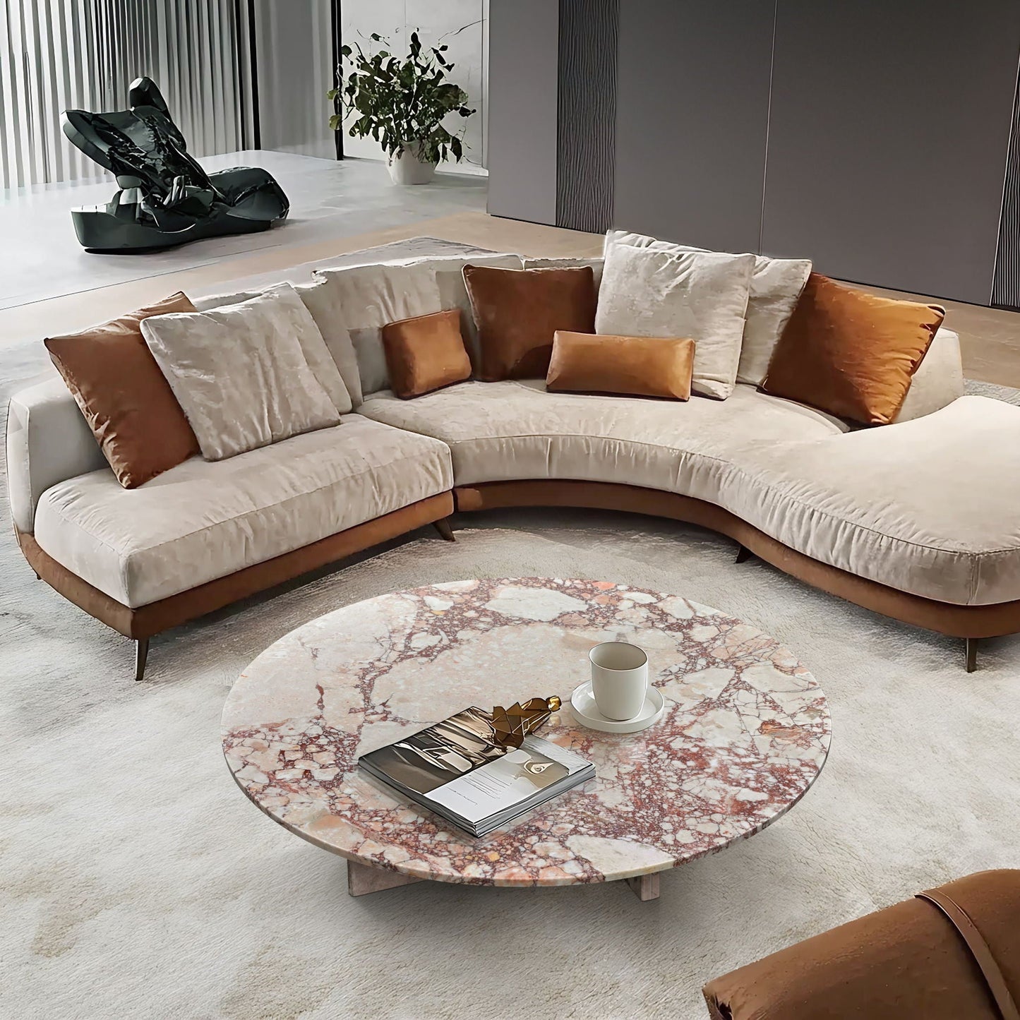 Luxury Marble Coffee Table With Unique Veining