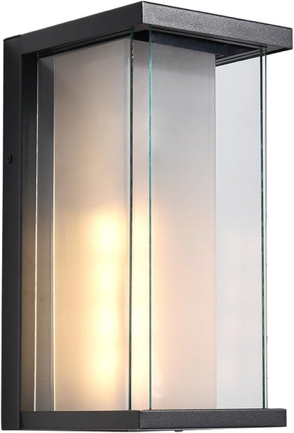Tempered Glass and Dusk to Dawn Outdoor Sconce