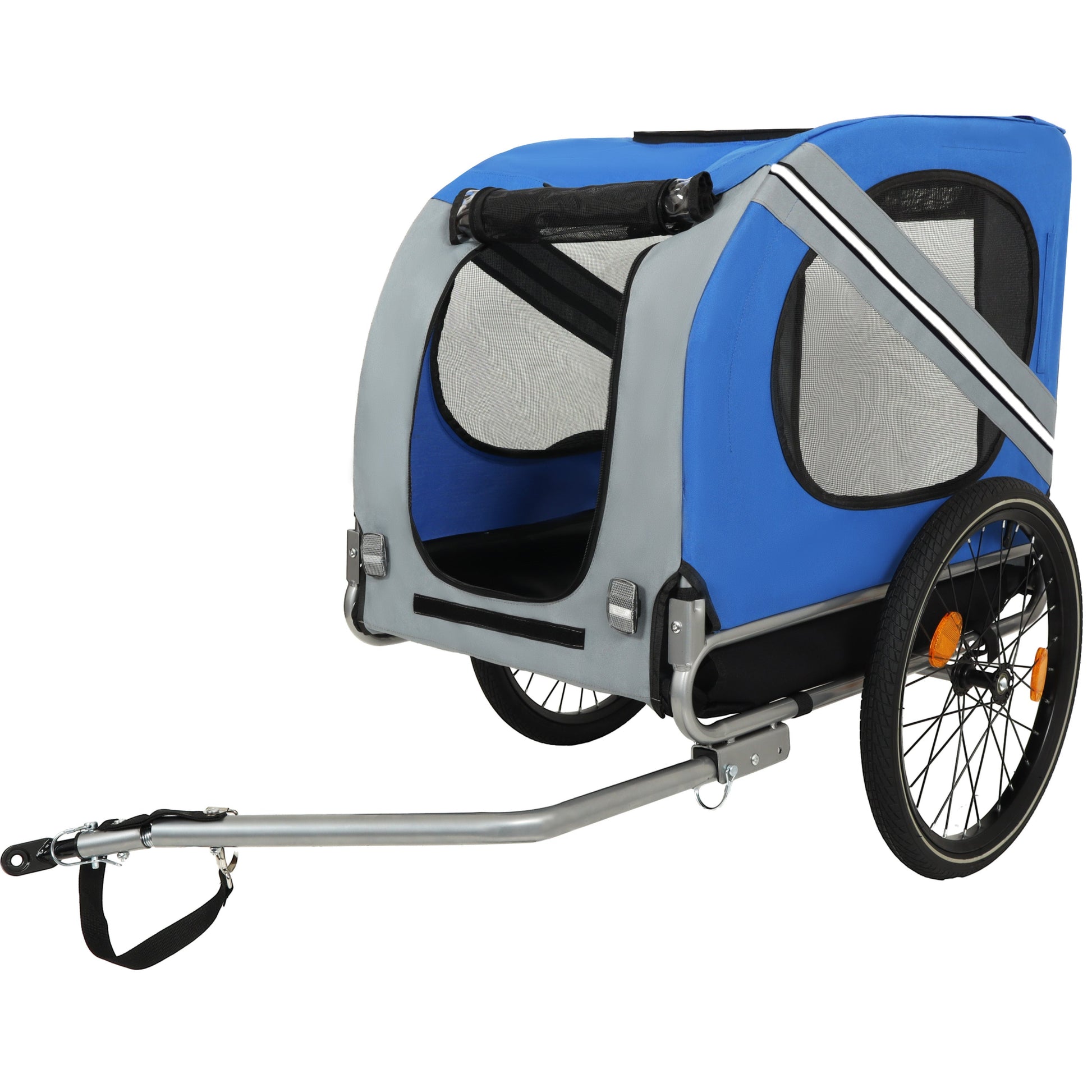 Large folding bike trailer for dogs blue gray fabric 66lb capacity HouseOfZazla on Tampa Home & Garden Store