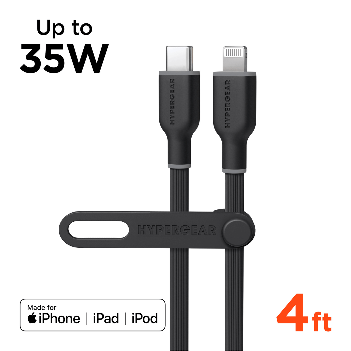 Flexi PRO USB-C to Lightning Cable 4ft HyperGear connectors Made for iPhone iPad iPod on Tampa Home & Garden Store