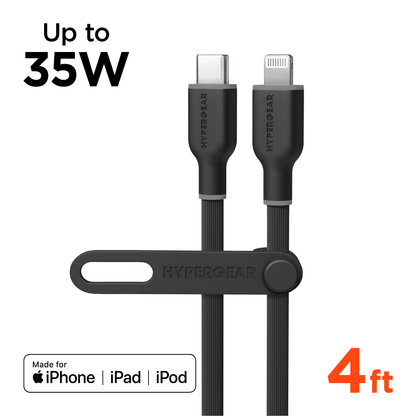 Flexi PRO USB-C to Lightning Cable 4ft HyperGear connectors Made for iPhone iPad iPod on Tampa Home & Garden Store