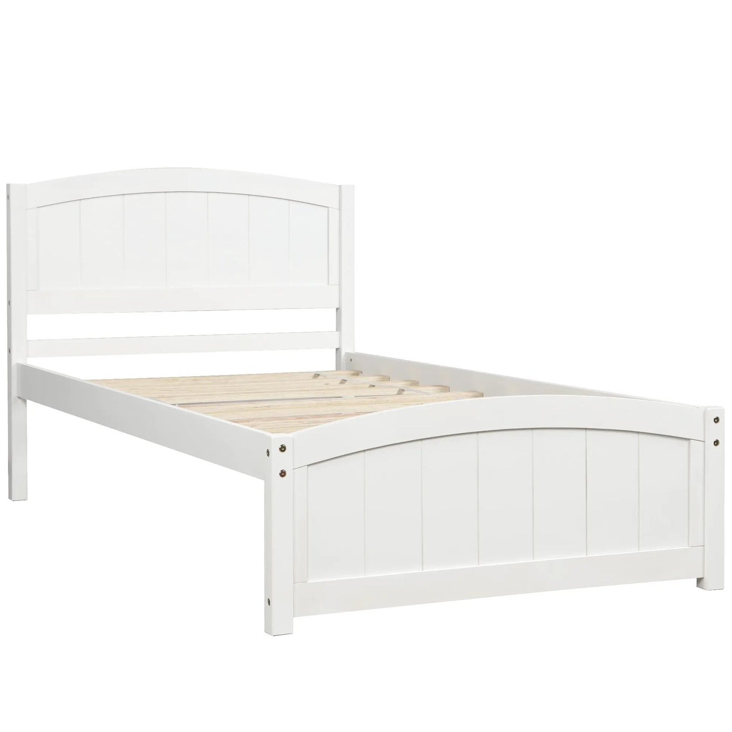 Platform Bed and Headboard With Footboard Slats