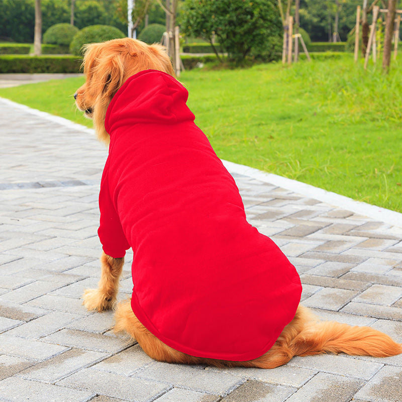 Pet Zen red hooded dog sweater, solid color dog clothing on Tampa Home & Garden Store