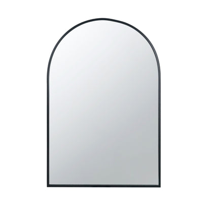 Arched mirror with black metal frame, reflective glass surface, HouseOfZazla wall mirror on Tampa Home & Garden Store