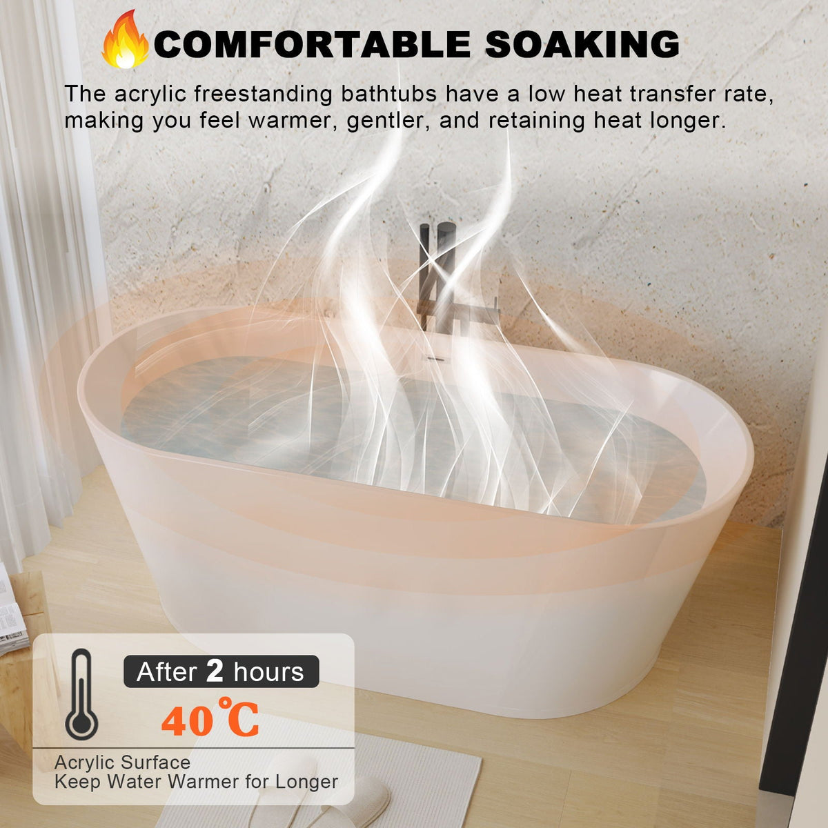Glossy freestanding bathtub white acrylic with toe-tap drain HouseOfZazla on Tampa Home & Garden Store